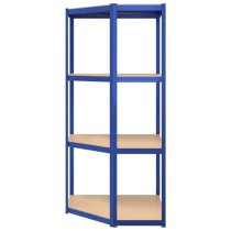 Ivins 4-Tier Corner Shelving Unit In Blue Steel Frame