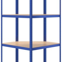 Ivins 4-Tier Corner Shelving Unit In Blue Steel Frame