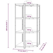 Ivins 4-Tier Corner Shelving Unit In Blue Steel Frame