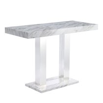 Caprice High Gloss Bar Table Large In Magnesia Marble Effect