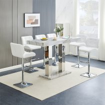 Caprice High Gloss Bar Table Large In Magnesia Marble Effect