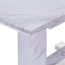 Lorence Extendable High Gloss Dining Table In Grey Marble Effect