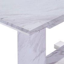 Lorence Extendable Wooden Dining Table In Grey Marble Effect