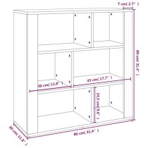 Harris Wooden Bookcase With 6 Shelves In Grey Sonoma Oak