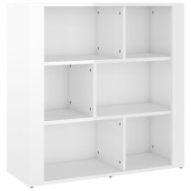 Harris High Gloss Bookcase With 6 Shelves In White