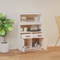 Dallas Pinewood Sideboard With 2 Doors 2 Drawers In White