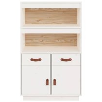 Dallas Pinewood Sideboard With 2 Doors 2 Drawers In White