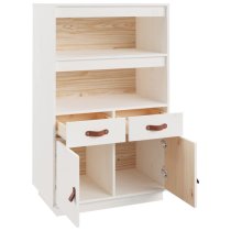 Dallas Pinewood Sideboard With 2 Doors 2 Drawers In White