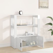 Madison High Gloss Shelving Unit With 2 Doors In White