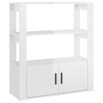 Madison High Gloss Shelving Unit With 2 Doors In White