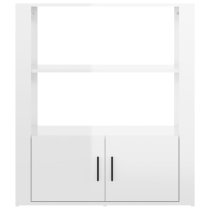 Madison High Gloss Shelving Unit With 2 Doors In White