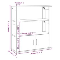 Madison High Gloss Shelving Unit With 2 Doors In White