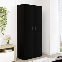 Newport Wooden Shoe Storage Cabinet With 2 Doors In Black