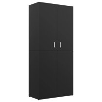 Newport Wooden Shoe Storage Cabinet With 2 Doors In Black