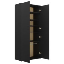 Newport Wooden Shoe Storage Cabinet With 2 Doors In Black