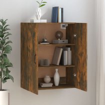 Albany Wooden Wall Storage Cabinet With 2 Doors In Smoked Oak