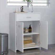 Carlton Wooden Bathroom Cabinet With 2 Doors 1 Drawer In White