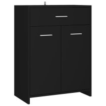 Carlton Wooden Bathroom Cabinet With 2 Doors 1 Drawer In Black