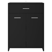 Carlton Wooden Bathroom Cabinet With 2 Doors 1 Drawer In Black