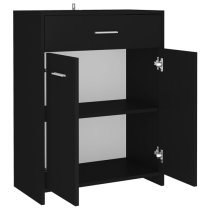 Carlton Wooden Bathroom Cabinet With 2 Doors 1 Drawer In Black