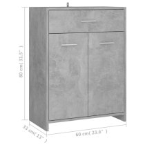 Carlton Wooden Bathroom Cabinet With 2 Doors In Concrete Effect