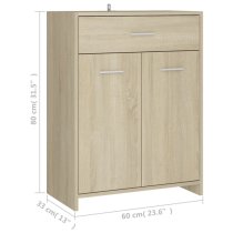 Carlton Wooden Bathroom Cabinet With 2 Doors In Sonoma Oak