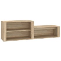 Barcelona Wooden Hallway Shoe Storage Rack In Sonoma Oak