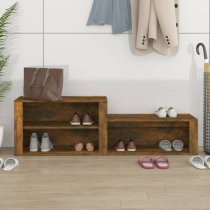 Barcelona Wooden Hallway Shoe Storage Rack In Smoked Oak