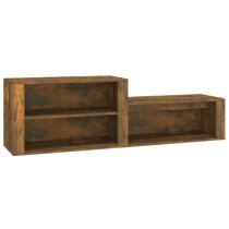 Barcelona Wooden Hallway Shoe Storage Rack In Smoked Oak