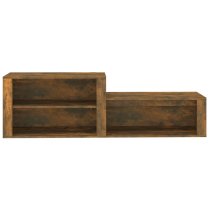 Barcelona Wooden Hallway Shoe Storage Rack In Smoked Oak