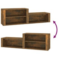 Barcelona Wooden Hallway Shoe Storage Rack In Smoked Oak