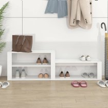 Barcelona High Gloss Hallway Shoe Storage Rack In White