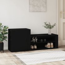 Barrington Wooden Hallway Shoe Storage Cabinet In Black