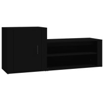 Barrington Wooden Hallway Shoe Storage Cabinet In Black