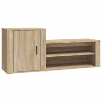 Barrington Wooden Hallway Shoe Storage Cabinet In Sonoma Oak