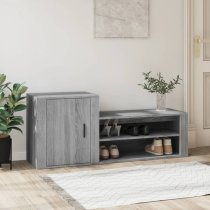 Barrington Wooden Hallway Shoe Storage Cabinet In Grey Oak