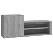 Barrington Wooden Hallway Shoe Storage Cabinet In Grey Oak