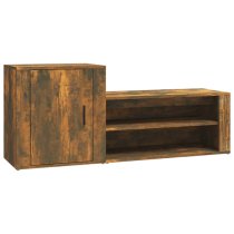 Barrington Wooden Hallway Shoe Storage Cabinet In Smoked Oak