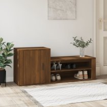 Barrington Wooden Hallway Shoe Storage Cabinet In Brown Oak