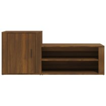 Barrington Wooden Hallway Shoe Storage Cabinet In Brown Oak