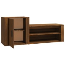 Barrington Wooden Hallway Shoe Storage Cabinet In Brown Oak