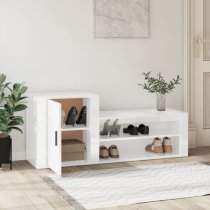 Barrington High Gloss Hallway Shoe Storage Cabinet In White