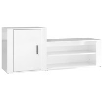 Barrington High Gloss Hallway Shoe Storage Cabinet In White