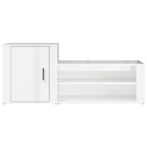 Barrington High Gloss Hallway Shoe Storage Cabinet In White