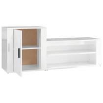 Barrington High Gloss Hallway Shoe Storage Cabinet In White