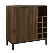 Keoni Wooden Bar Cabinet With 2 Doors In Dark Walnut