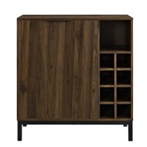 Keoni Wooden Bar Cabinet With 2 Doors In Dark Walnut