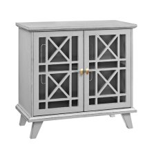 Norland Wooden Display Cabinet With 2 Doors In Grey