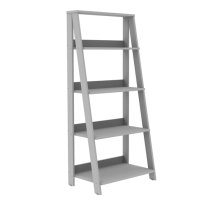 Stockholm Wooden 4-Tier Ladder Bookshelf In Grey