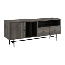 Oreca Wooden TV Stand With 1 Door 2 Drawers In Slate Grey